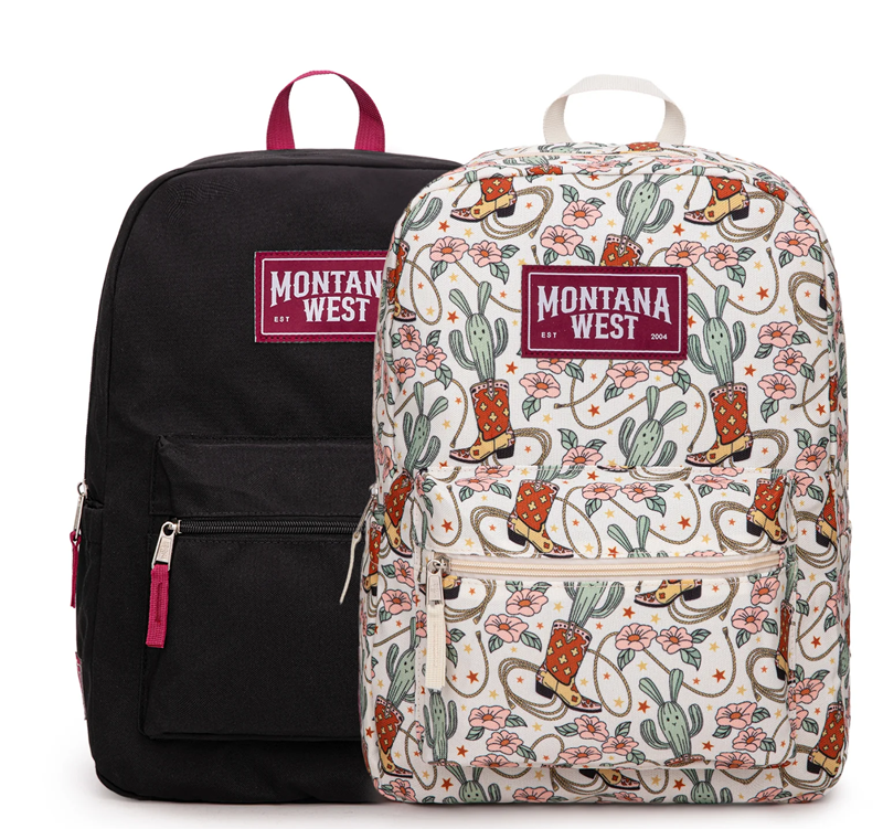 Montana West Cowboy Boots Cactus Print Backpack -2Pcs Set - Multi Cedar Hill Country Market