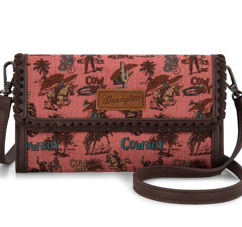 Wrangler Vintage Retro Cowboy Cool Print Wallet/Crossbody No 708 Cedar Hill Country Market