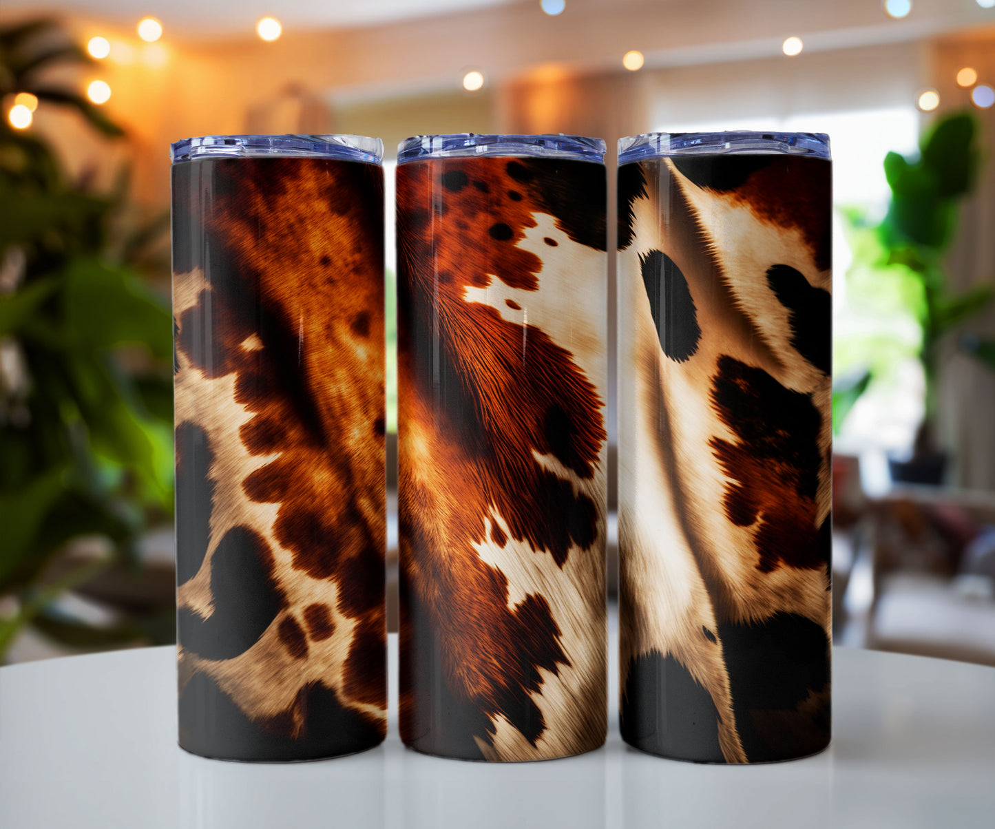 Cow Hide 3 D Print Stainless steel tumbler CedarHill Country Market