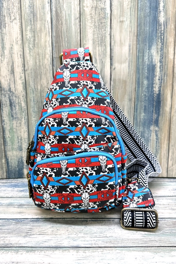 Cow Print Crossbody Sling Bag with Adjustable Strap Cedar Hill Country Market