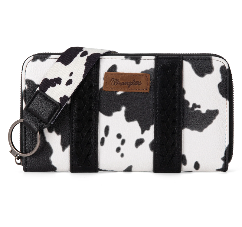 Wrangler Cow Print Wallet -Black Cedar Hill Country Market