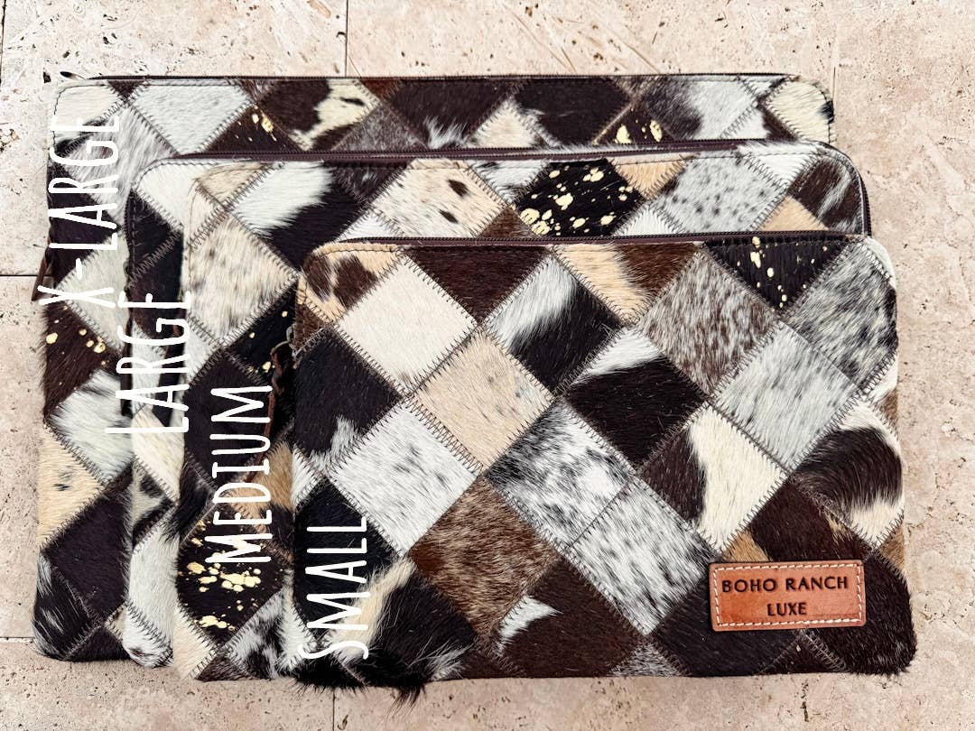 BOHO LUXE LAPTOP tech sleeve computer bag hairon cowhide Boho Ranch Shop