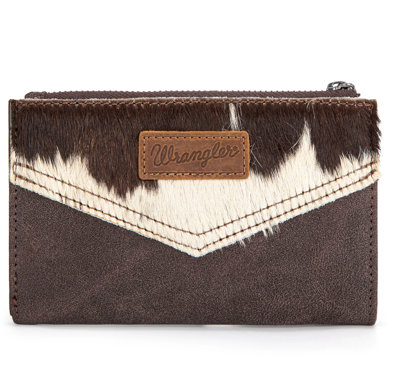 Wrangler Genuine Hair-On Cowhide Card Holder Bi-Fold Wallet No 708 Cedar Hill Country Market