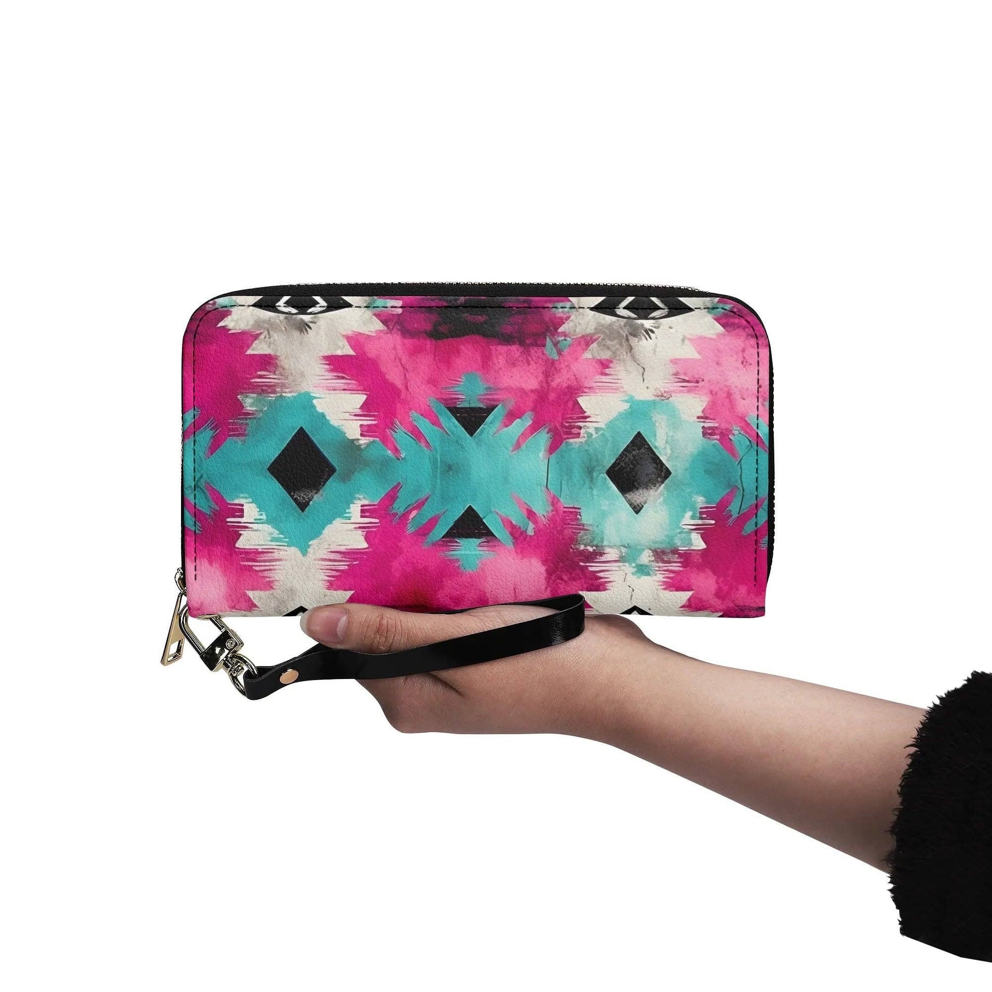 Aztec Turquoise & Pink PU Leather Wallet Sweetly Sunkissed