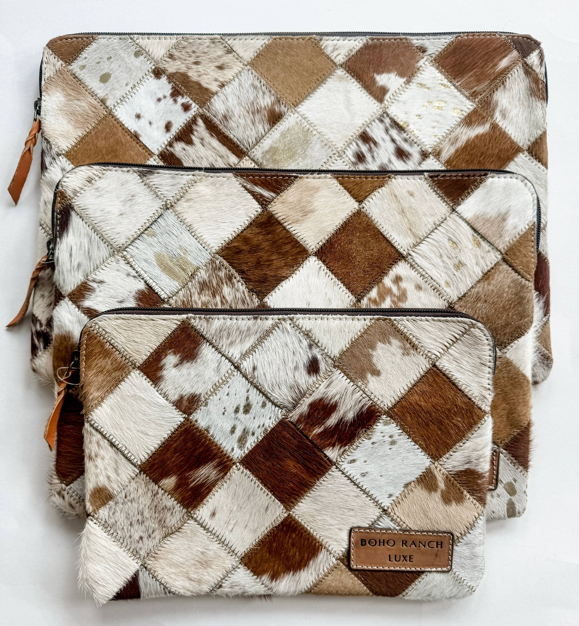 BOHO LUXE LAPTOP tech sleeve computer bag hairon cowhide Boho Ranch Shop