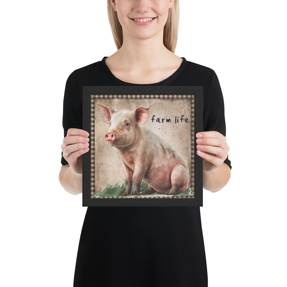 Farm Pig Printed and Framed poster CedarHill Country Market