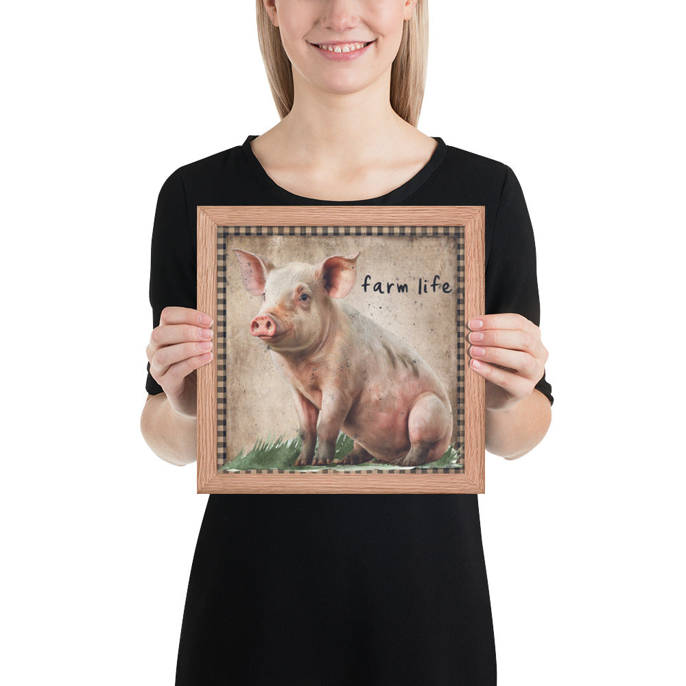 Farm Pig Printed and Framed poster CedarHill Country Market