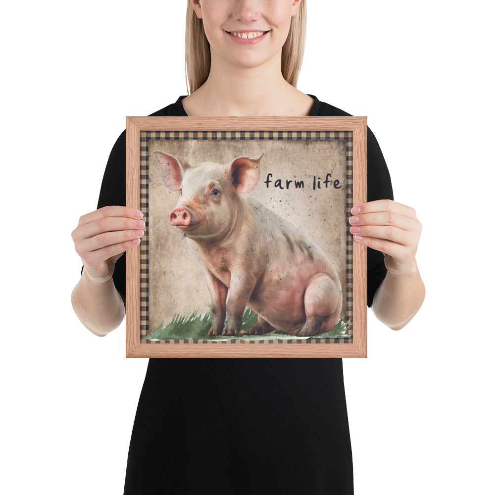 Farm Pig Printed and Framed poster CedarHill Country Market