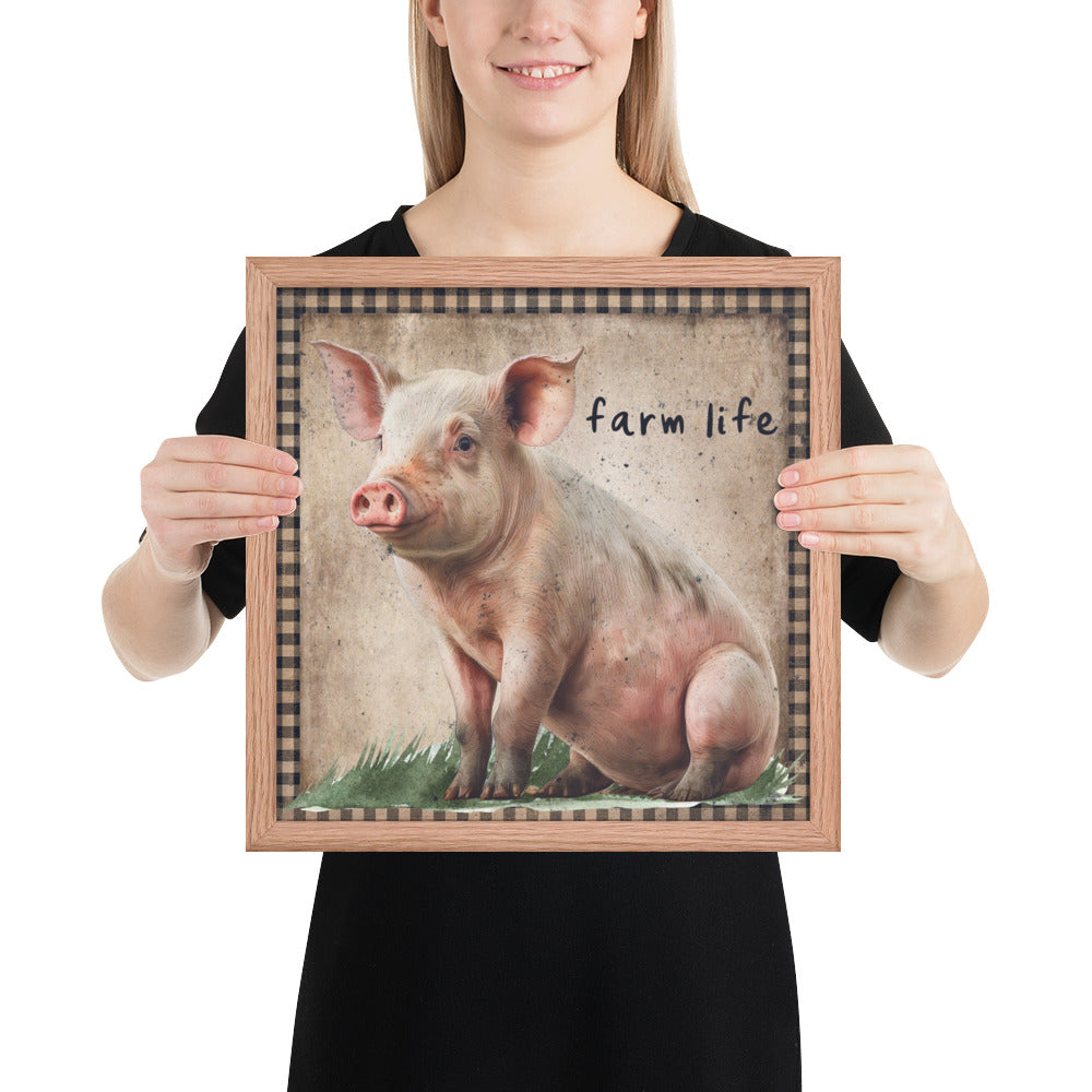 Farm Pig Printed and Framed poster CedarHill Country Market