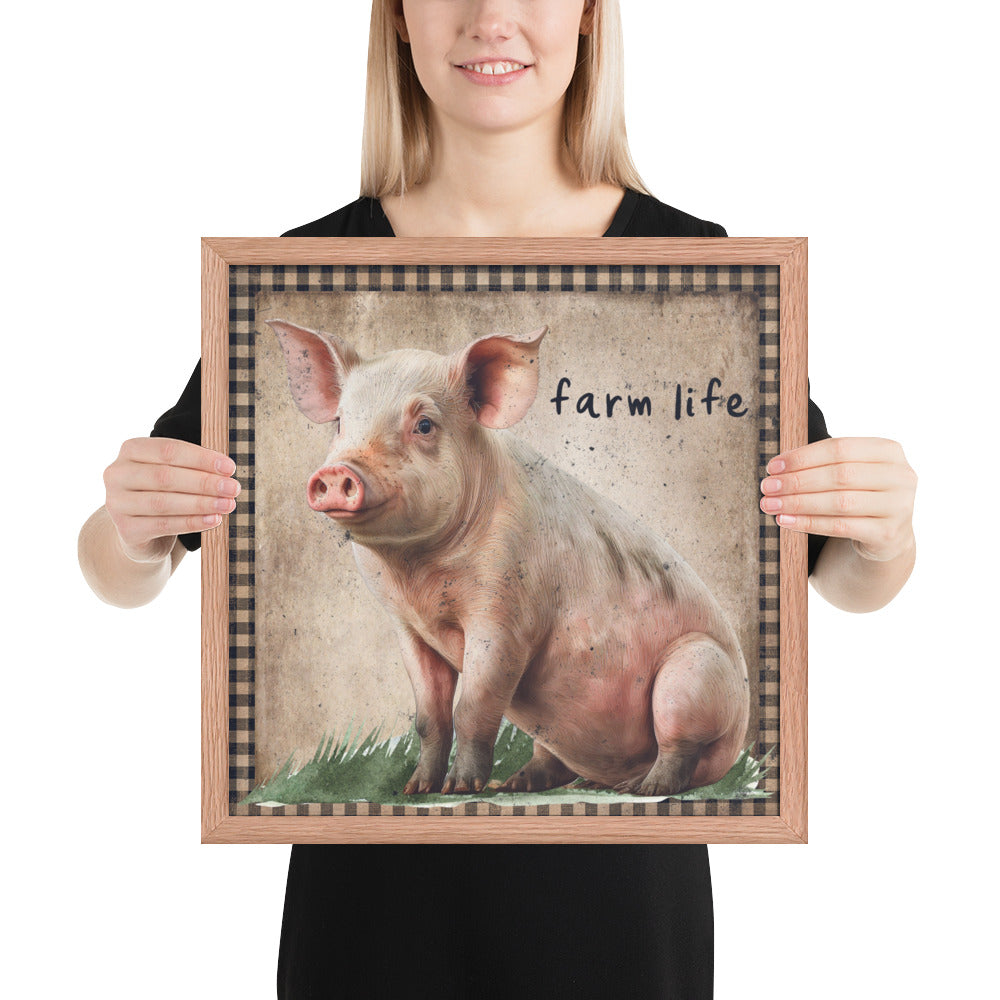 Farm Pig Printed and Framed poster CedarHill Country Market