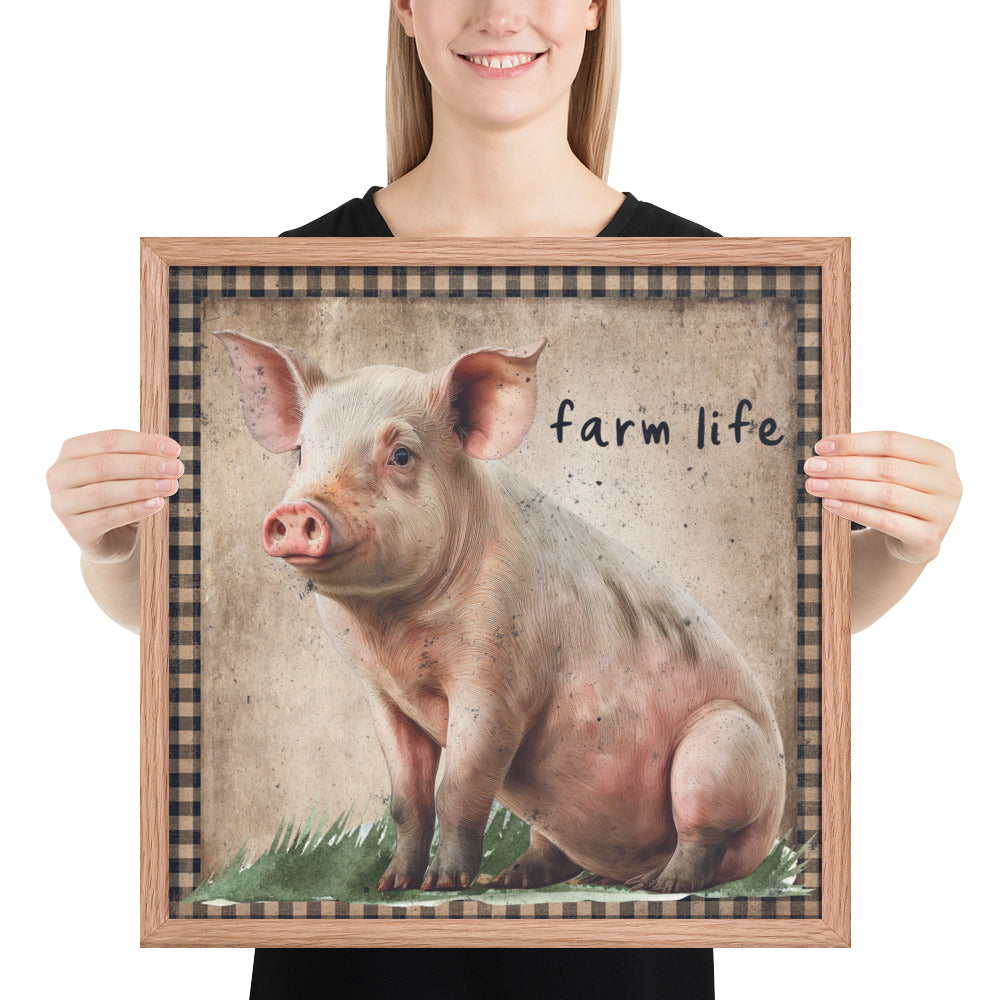 Farm Pig Printed and Framed poster CedarHill Country Market