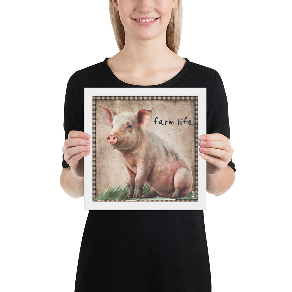 Farm Pig Printed and Framed poster CedarHill Country Market