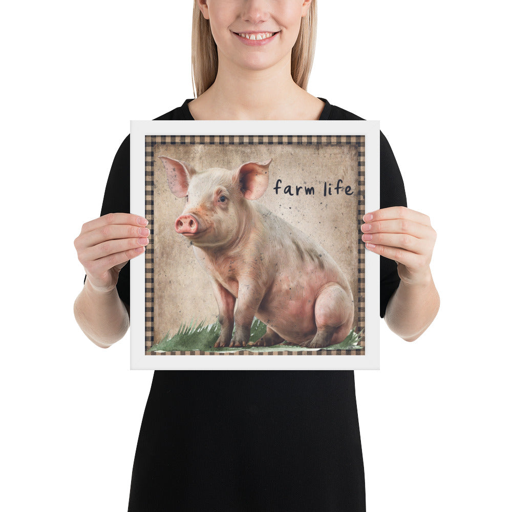 Farm Pig Printed and Framed poster CedarHill Country Market