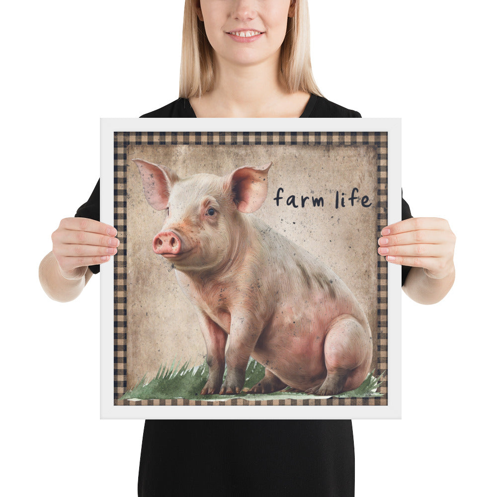 Farm Pig Printed and Framed poster CedarHill Country Market