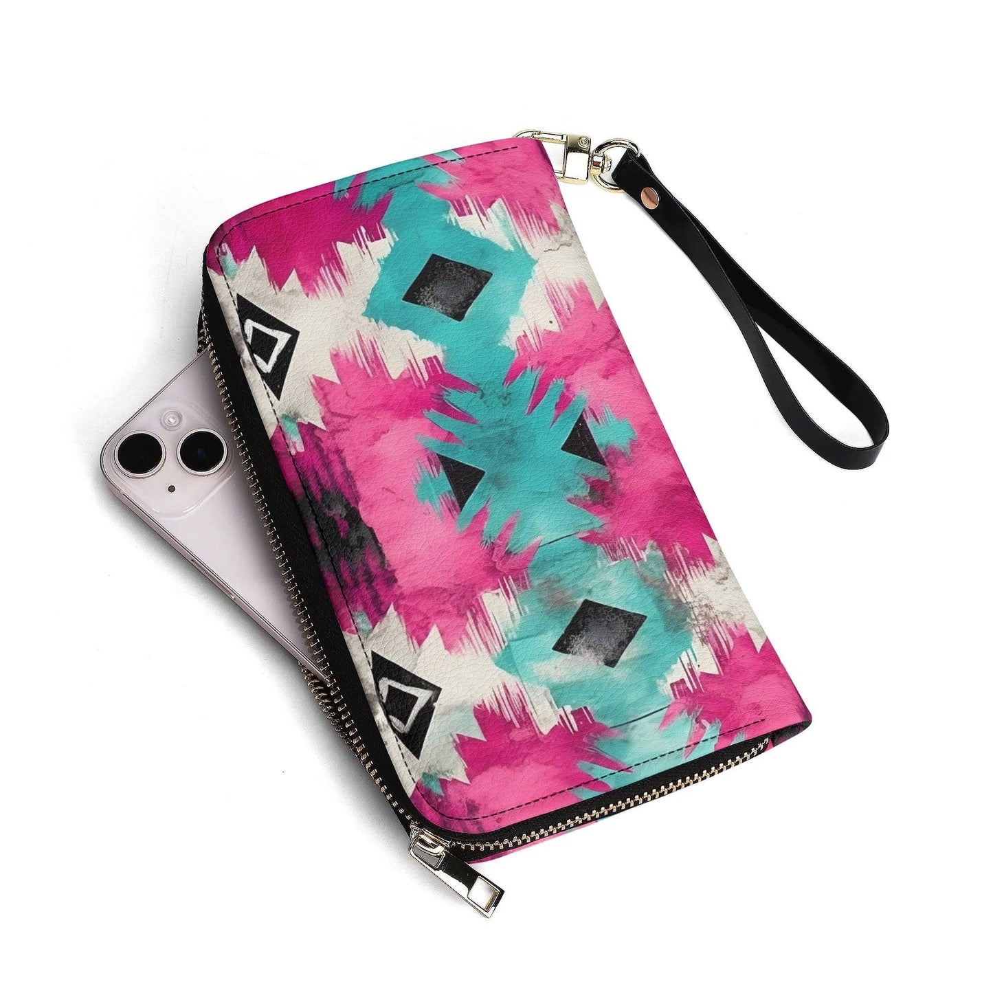 Aztec Turquoise & Pink PU Leather Wallet Sweetly Sunkissed