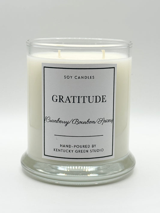 Gratitude Soy Wax Candle Kentucky Green Studio