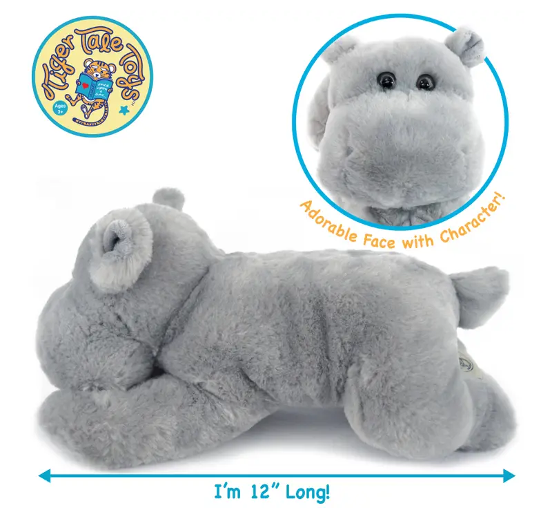 Huck the Hippo | 12 Inch Stuffed Animal Plush Cedar Hill Country Market