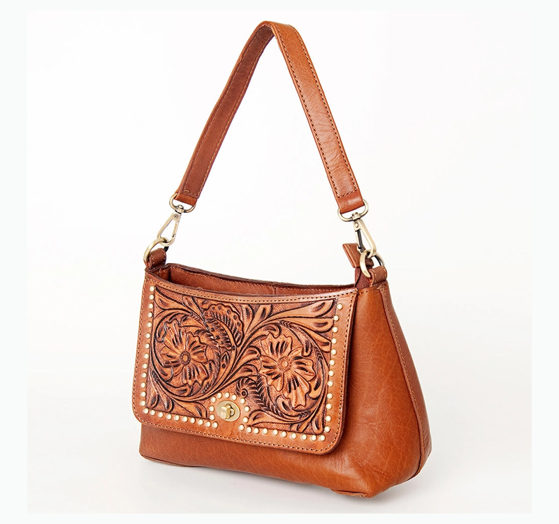 Hobo Hand Tooled Genuine Western Leather Women Bag CedarHill Country Market