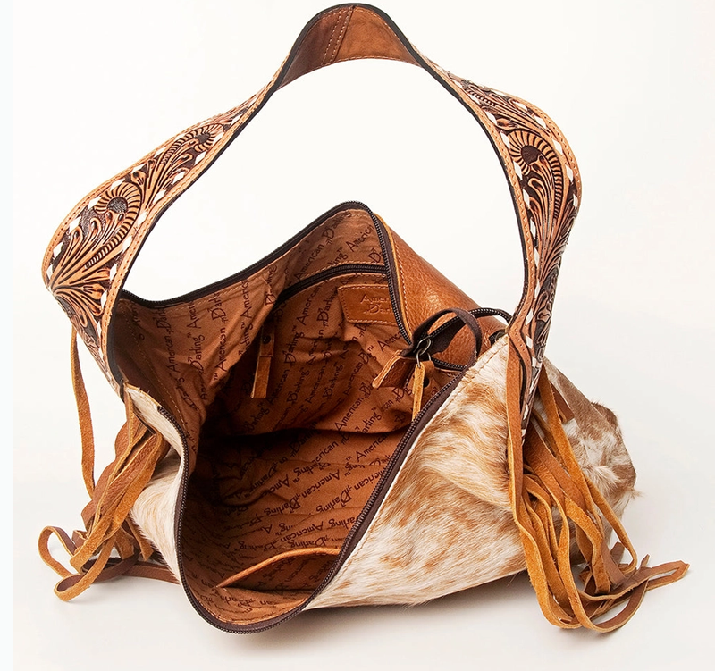 Hobo Hair-On Genuine Western Leather Handbag by American Darling