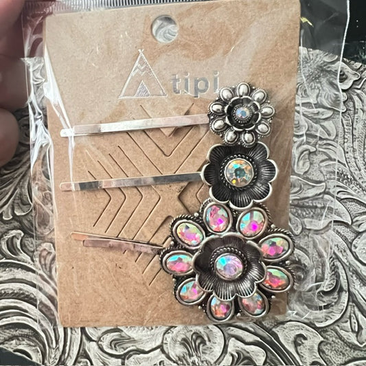 TIPI Crystal Bella Bloom 3 Piece Hair Pin Set Cedar Hill Country Market