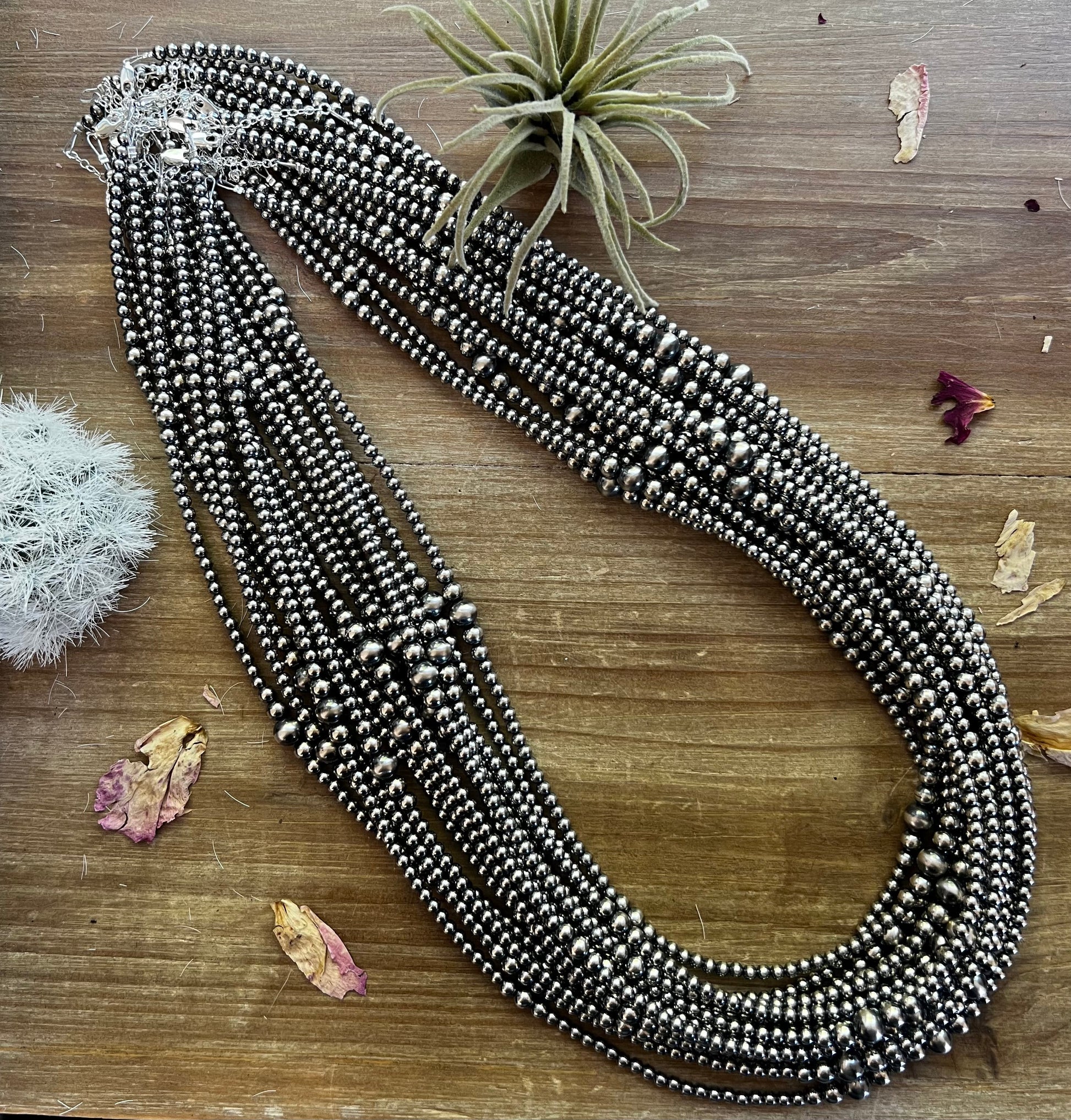 28 inch Sterling Silver Pearls necklace graduated The Bijoux FAB Jewelry
