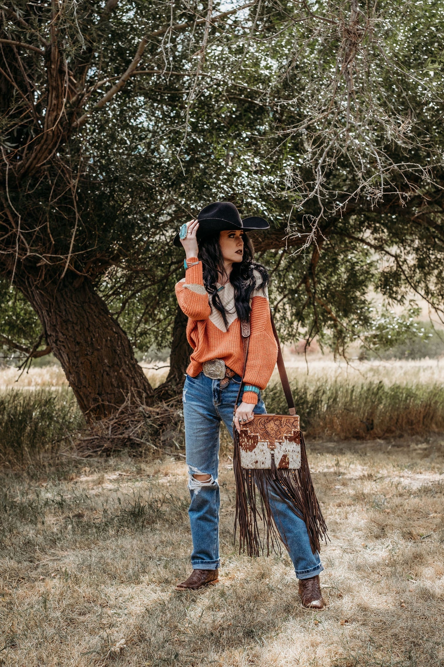 The Lancaster (Gold Splattered Cowhide) a Haute Southern Hyde by Beth Marie Exclusive Haute Southern Hyde