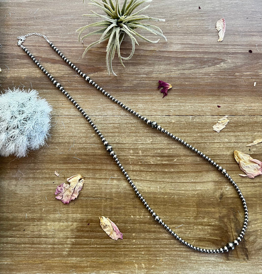 28 inch Sterling Silver Pearls necklace graduated The Bijoux FAB Jewelry