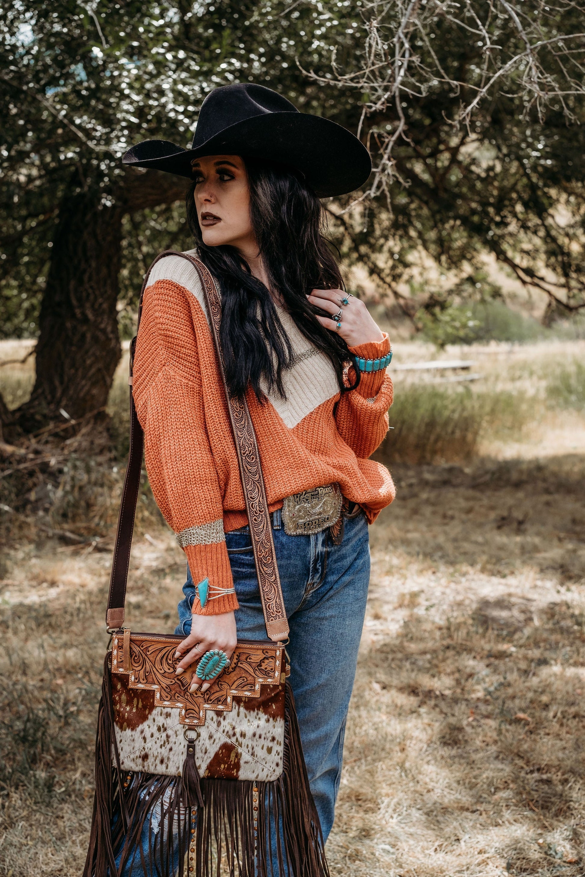 The Lancaster (Gold Splattered Cowhide) a Haute Southern Hyde by Beth Marie Exclusive Haute Southern Hyde