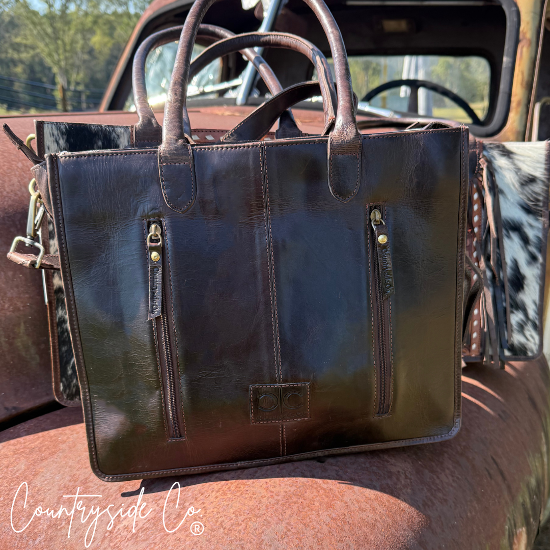 Jesse Conceal Carry Cowhide and Tooled Leather Handbag Countryside Co.