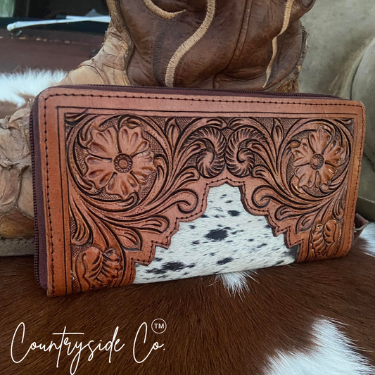 Juliet Tooled Leather Cowhide Wallet Countryside Co.