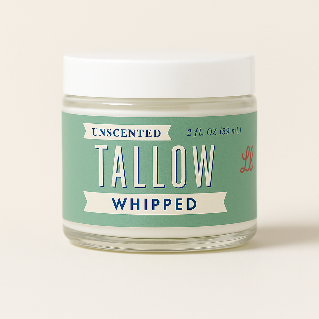 Unscented Whipped Tallow – All-Natural Moisturizer | Pure Beef Tallow Cream for Face & Body |Lady May Handmade, Preservative-Free Skincare Lady May Tallow