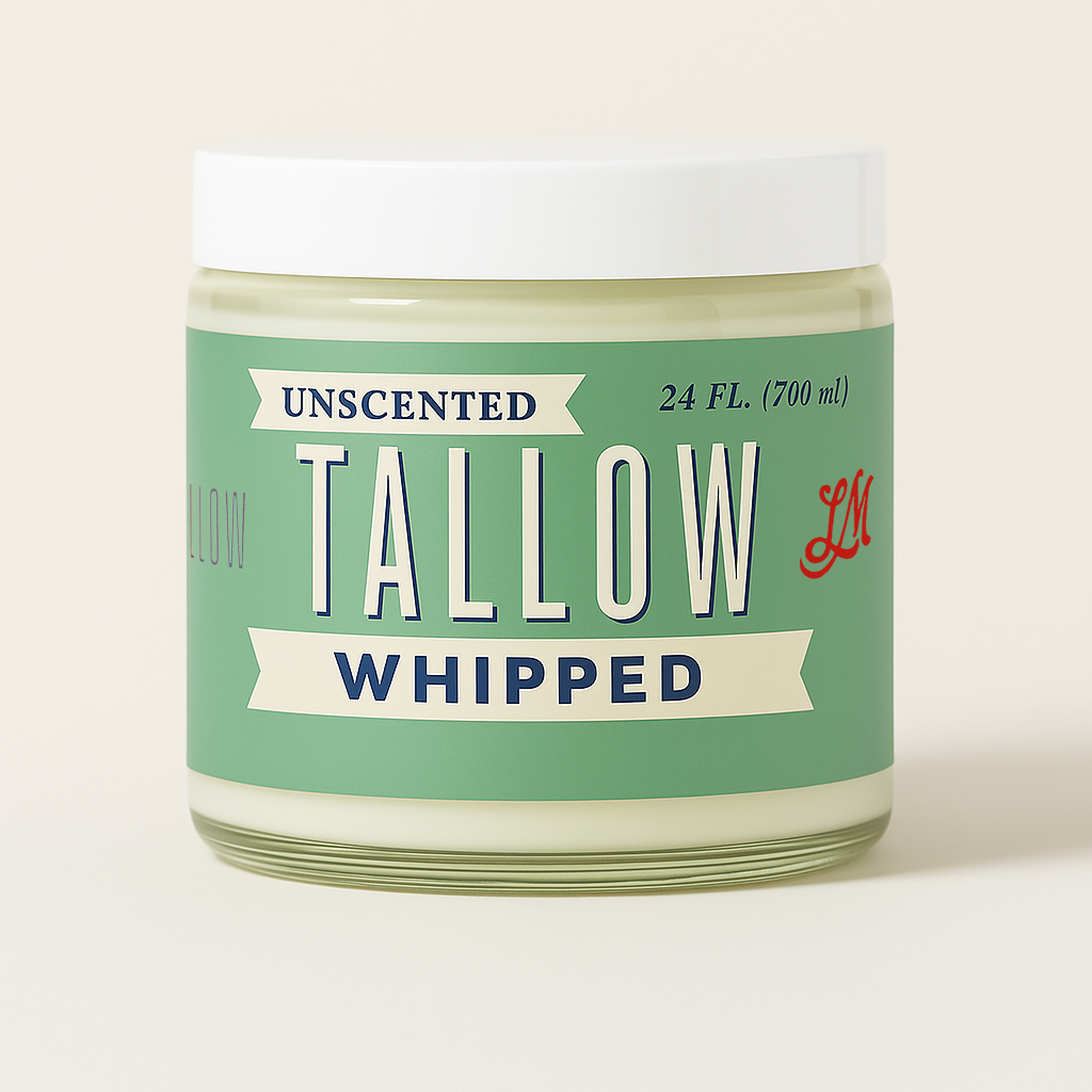 Unscented Whipped Tallow – All-Natural Moisturizer | Pure Beef Tallow Cream for Face & Body |Lady May Handmade, Preservative-Free Skincare Lady May Tallow
