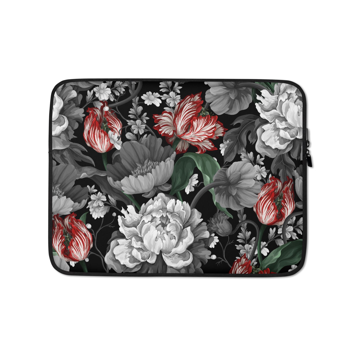 Gothic Black and Red Peony Laptop Sleeve CedarHill Country Market