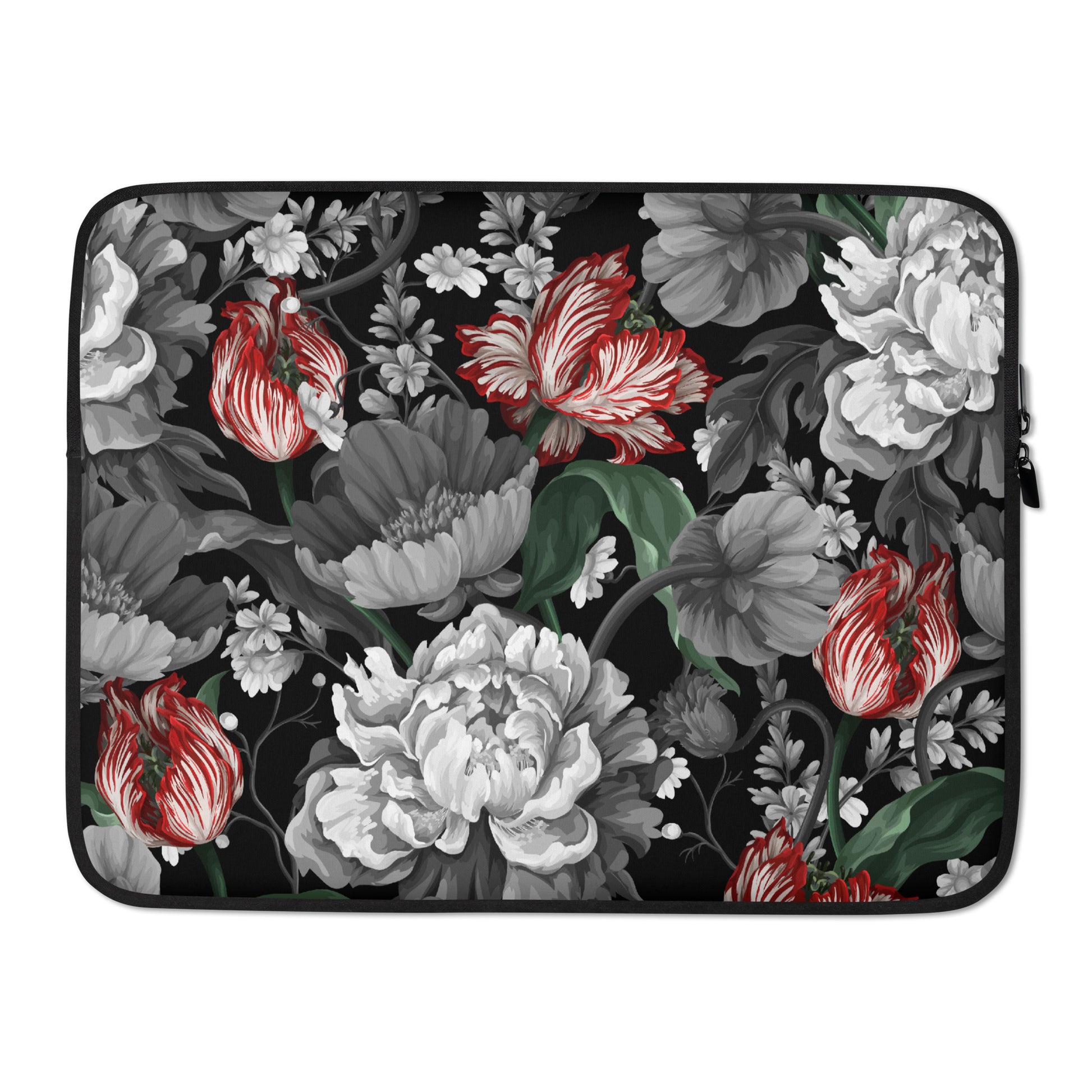 Gothic Black and Red Peony Laptop Sleeve CedarHill Country Market