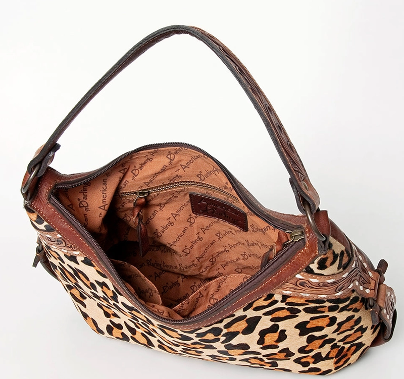 Leopard Hobo Hair-On Genuine Western Leather Women Handbag