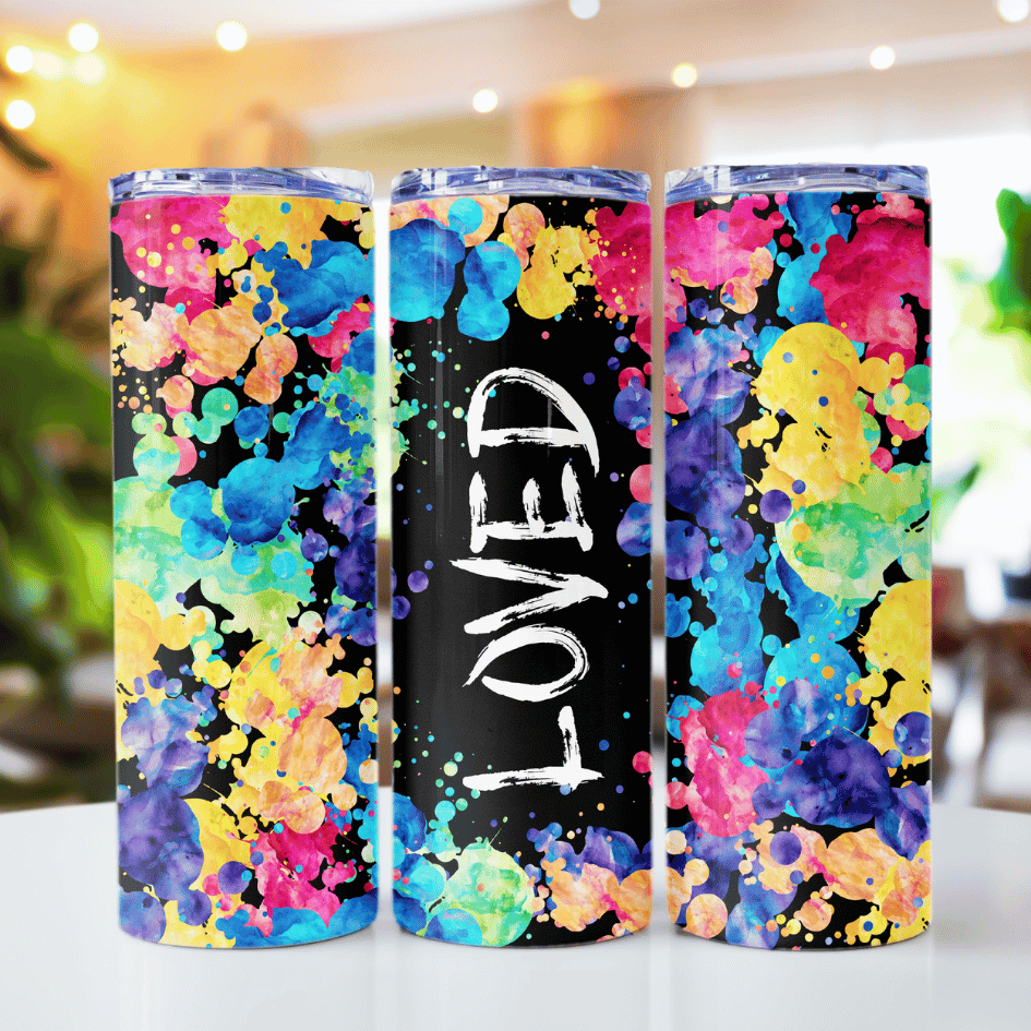 Loved Themed Color Blast Tumbler 20 oz Insulated Stainless Steel CedarHill Country Market