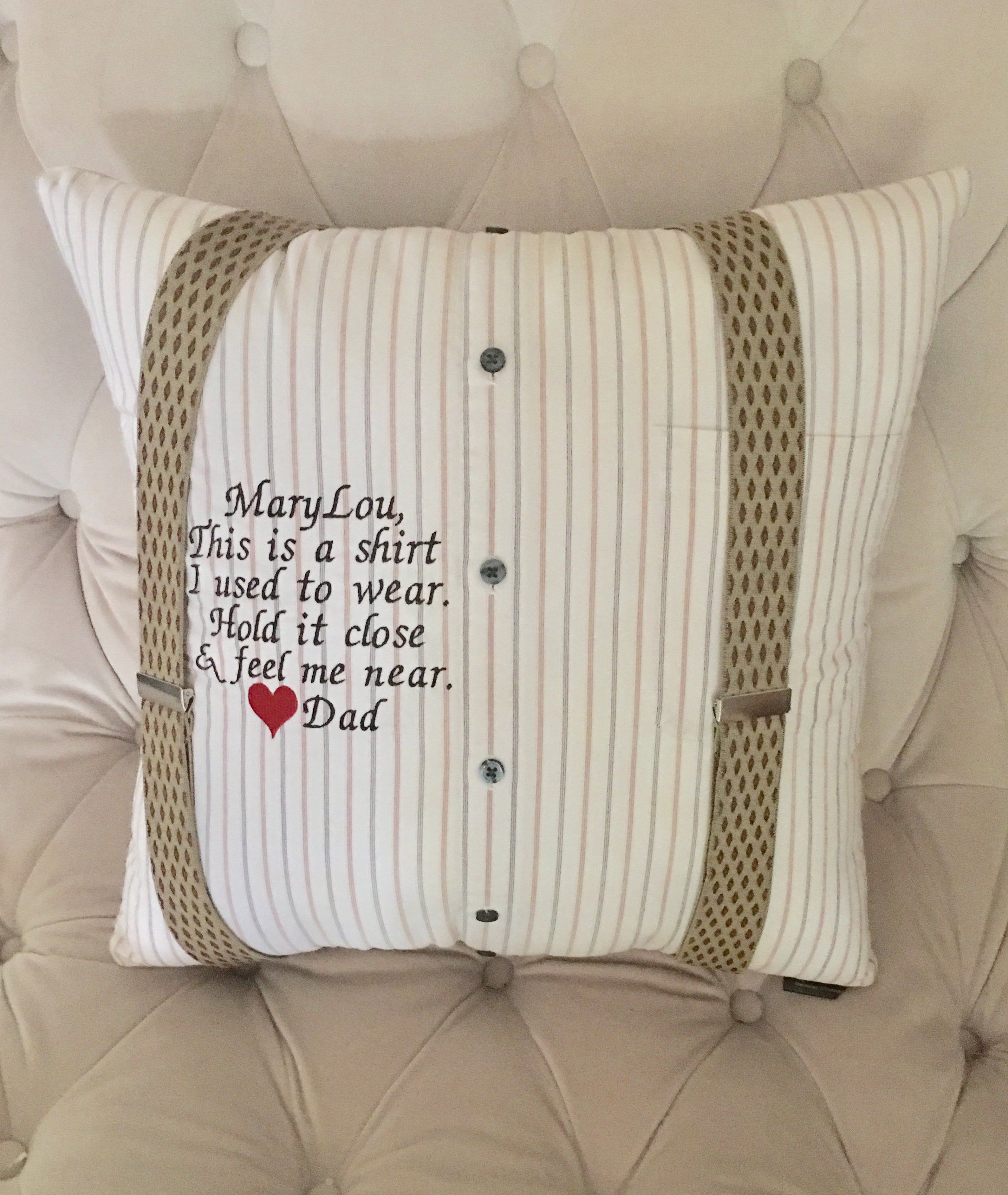 Memory Memorial Pillow Using Shirts