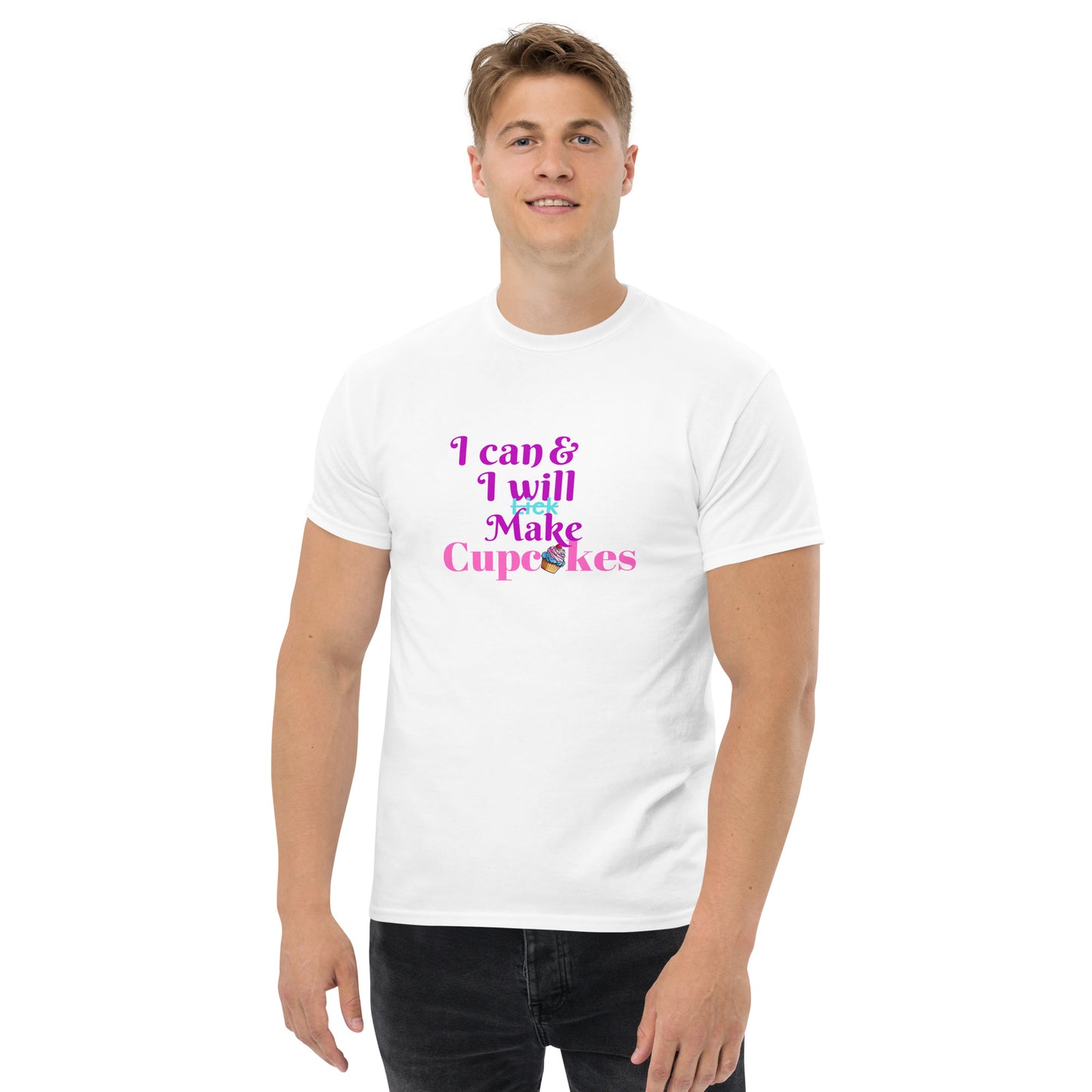 I can and I will Lick/Make Cupcakes Bakery Themed Men's classic tee CedarHill Country Market