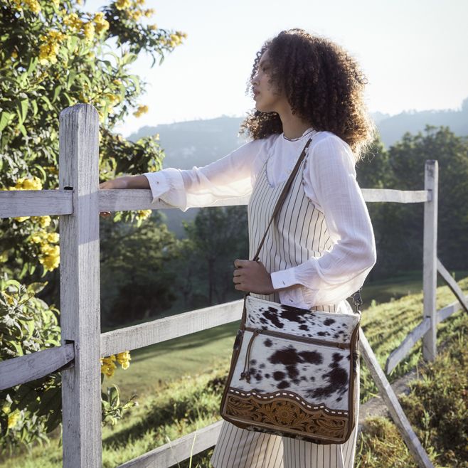 Hair on Hide Genetic Hand-Tooled Bag by Myra Bag Cedar Hill Country Market