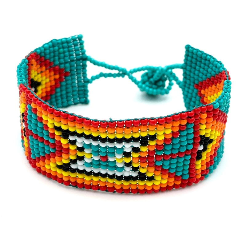 Navajo Tribal Pattern Seed Bead Banner Bracelet CedarHill Country Market