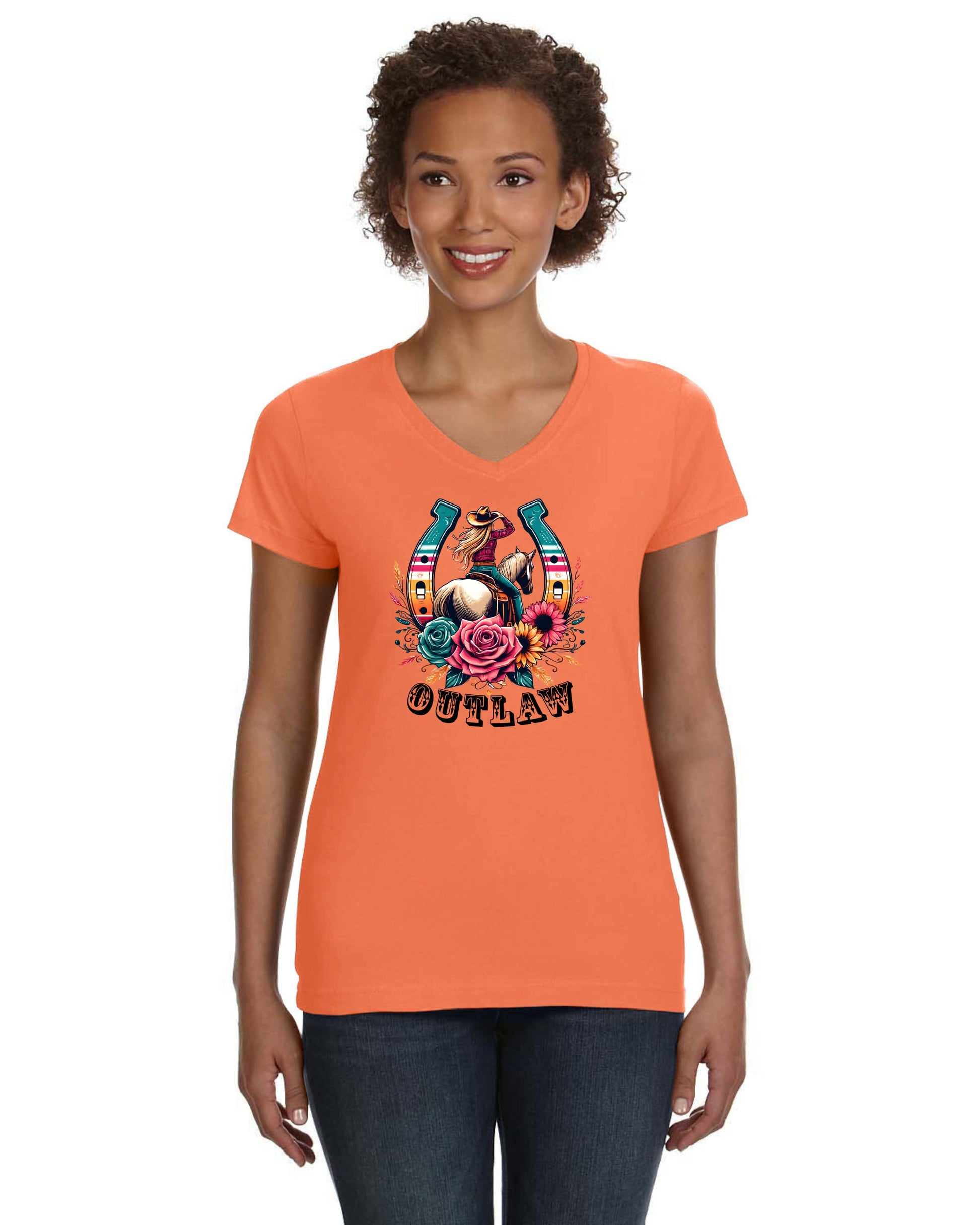 Outlaw Floral Cowgirl Graphic T-shirt - NEW Cedar Hill Country Market