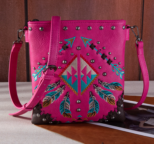Montana West Embroidered Arrows Feather Collection Concealed Carry Crossbody Cedar Hill Country Market