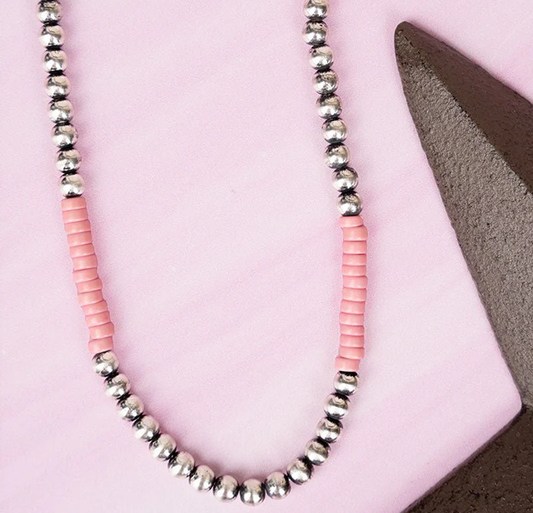 VIOLA PINK JOLENE SILVER PEARL NECKLACE Cedar Hill Country Market