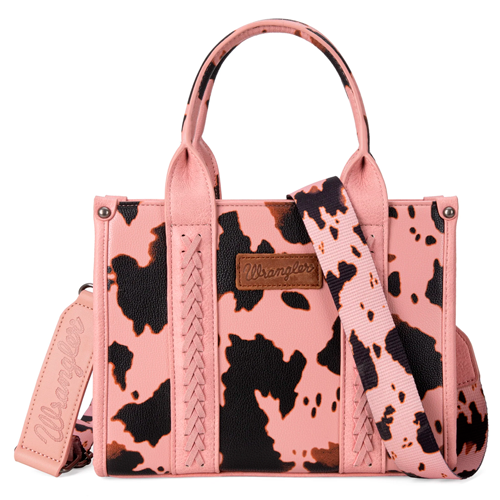 Wrangler Cow Print Concealed Carry Tote/Crossbody - Pink Cedar Hill Country Market