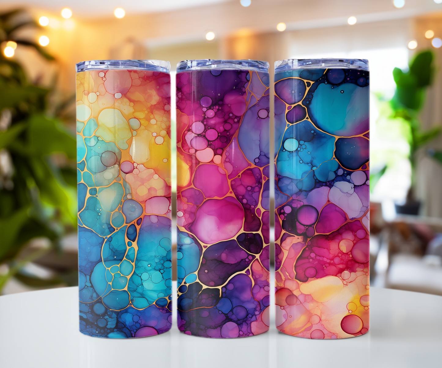 Alcohol Ink Explosion Stainless steel tumbler CedarHill Country Market