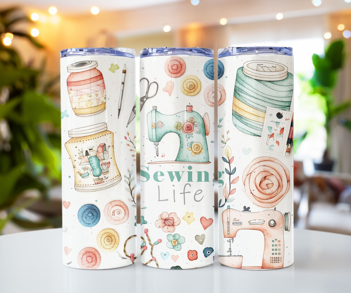 Sewing Life and Love of Sewing Stainless steel tumbler CedarHill Country Market