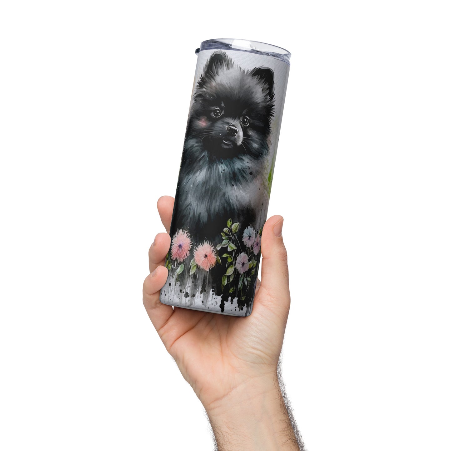 Black Pomeranian Stainless steel tumbler CedarHill Country Market