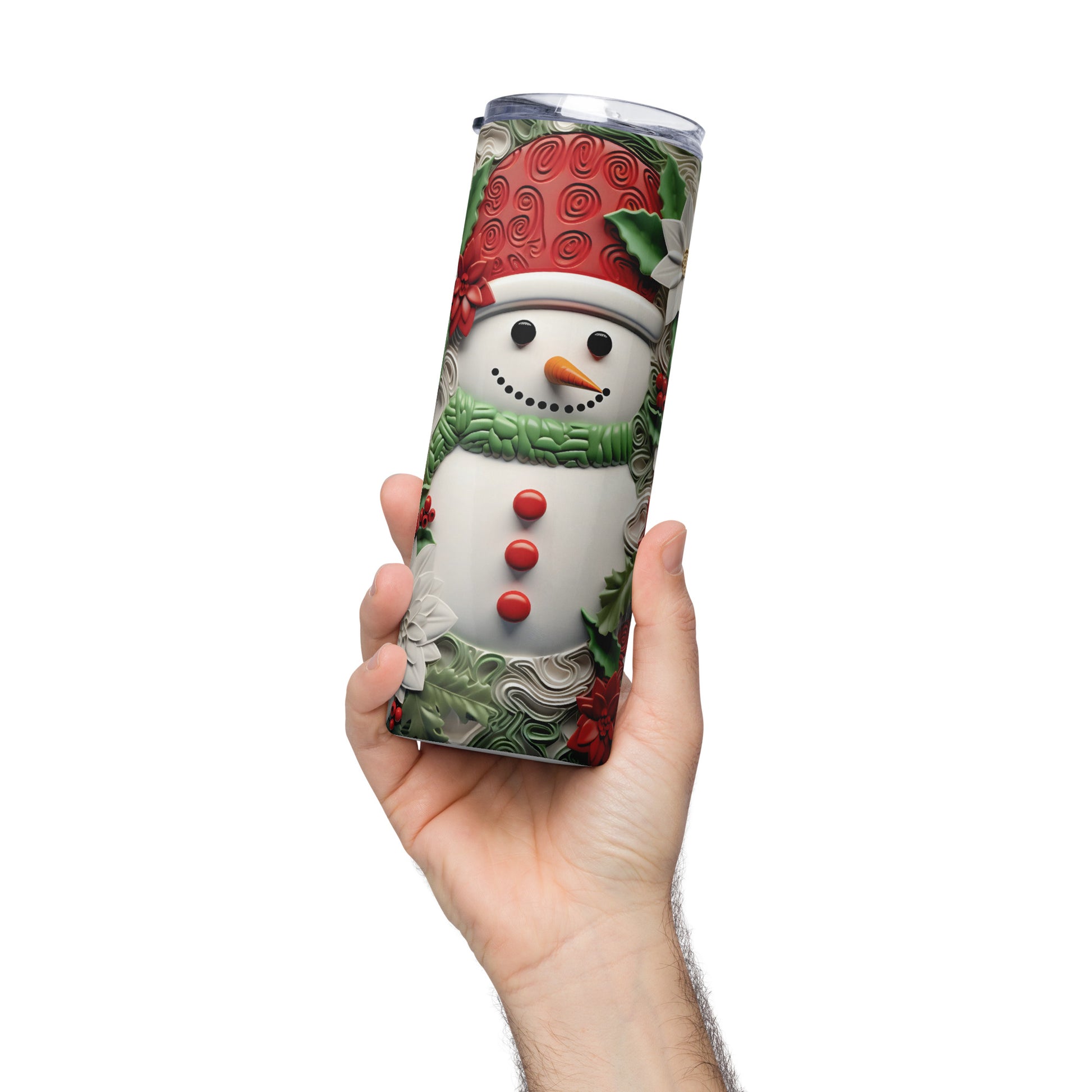 Christmas 3D Snowman 20 oz Stainless steel tumbler CedarHill Country Market