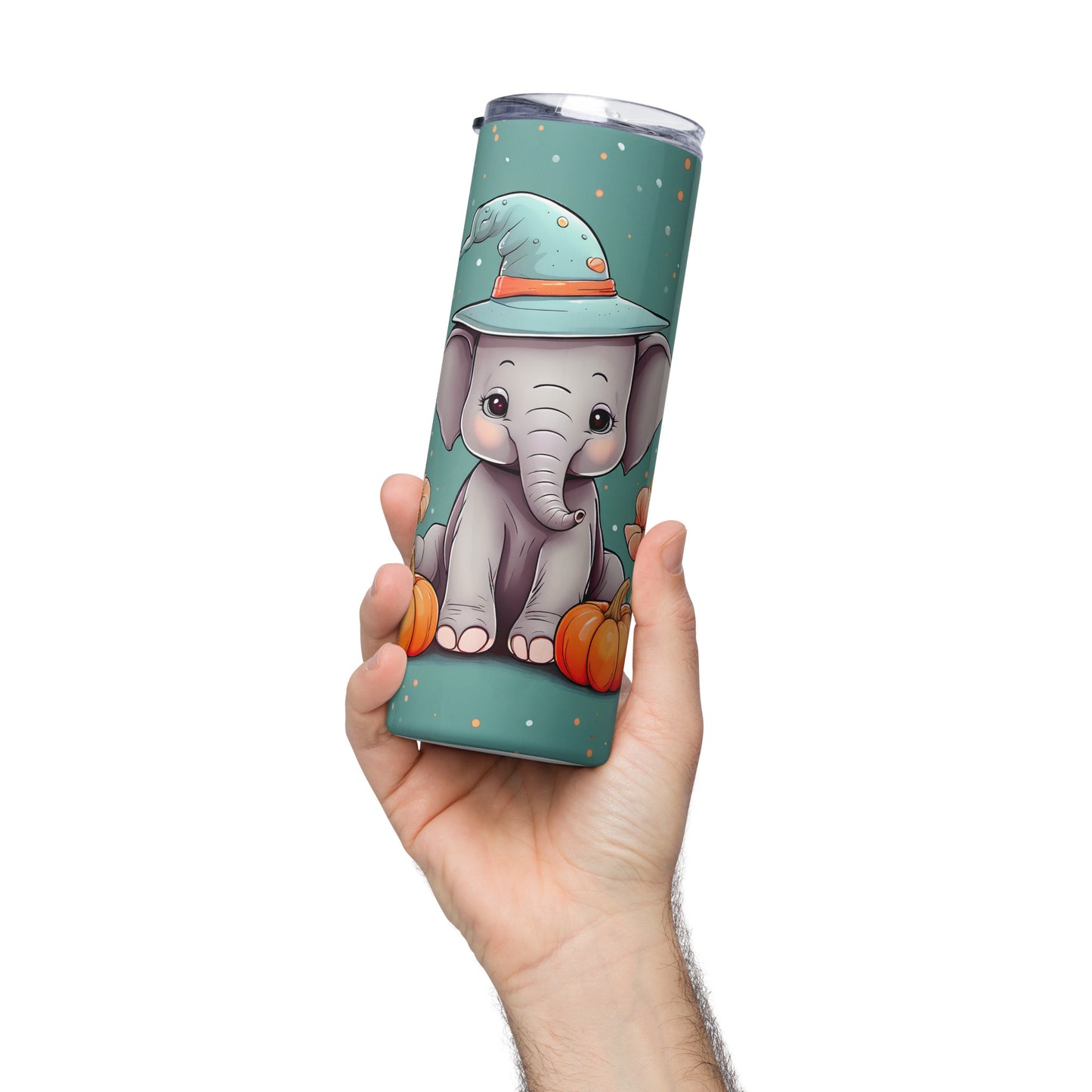 Baby Elephant Pumpkin Patch 20 oz Insulated Stainless steel tumbler CedarHill Country Market