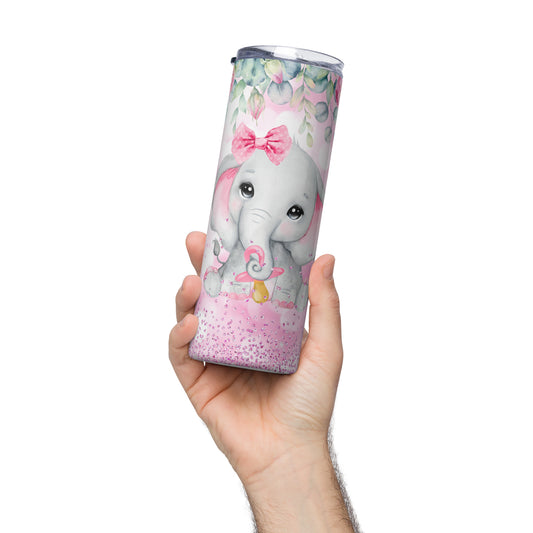Pink Baby Elephant 20 oz Insulated Stainless steel tumbler CedarHill Country Market